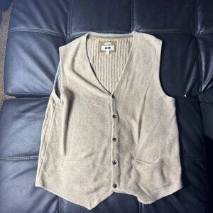 Joseph Abboud Women's Vest Sweater Beige Ribbed Classic Fit V-Neck Size 3X